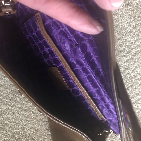 Kate Spade Brown Leather Purse w/Gold Chain Strap - Picture 6 of 13